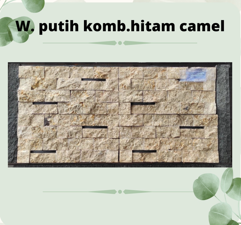 Wallcading Batu Alam Hitam Putih Komb.camel