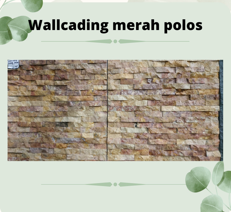 Wallcading Batu Alam Merah Polos