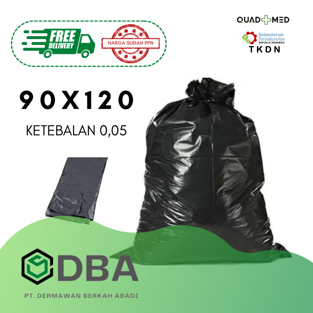 KANTONG SAMPAH MEDIS (HITAM) 90 CM X 120 CM
