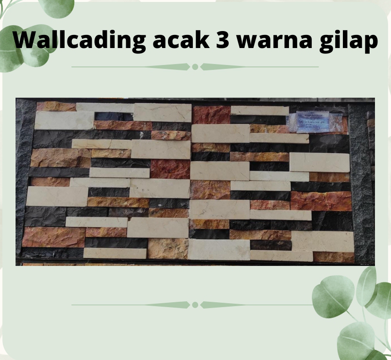 Wallcading Batu Alam Acak 3 Warna Gilap