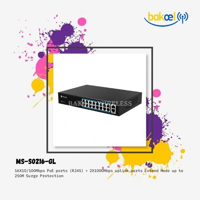 Milesight MS-S0216-GL (PoE Switch 16 Port Dan 2 Port Uplink)