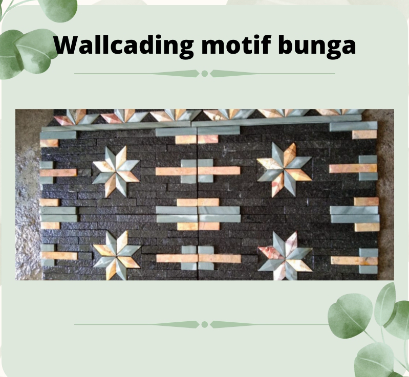 Wallcading Batu Alam Motif Bunga