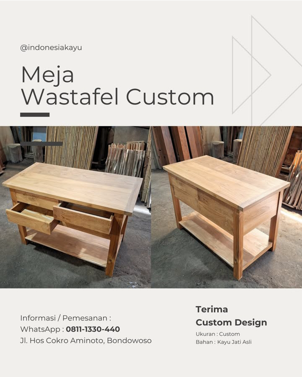 Meja Wastafel Custom
