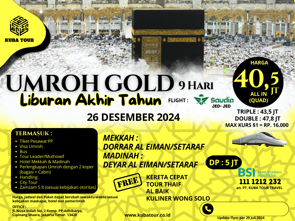 UMROH GOLD AKHIR TAHUN 26 DES 2024