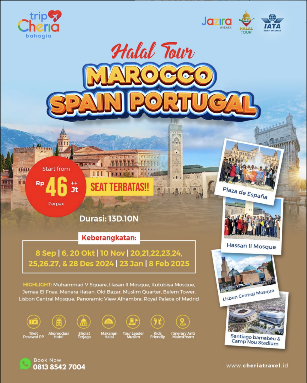 Paket Halal Tour 3 Negara - Marocco - Spain - Portugal