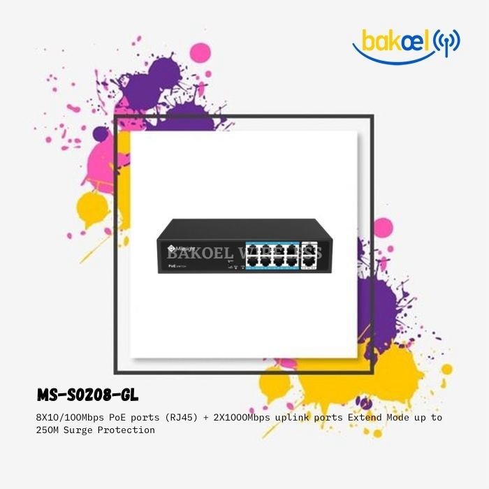 Milesight MS-S0208-GL (PoE Switch 8 Port Dan 2 Uplink)