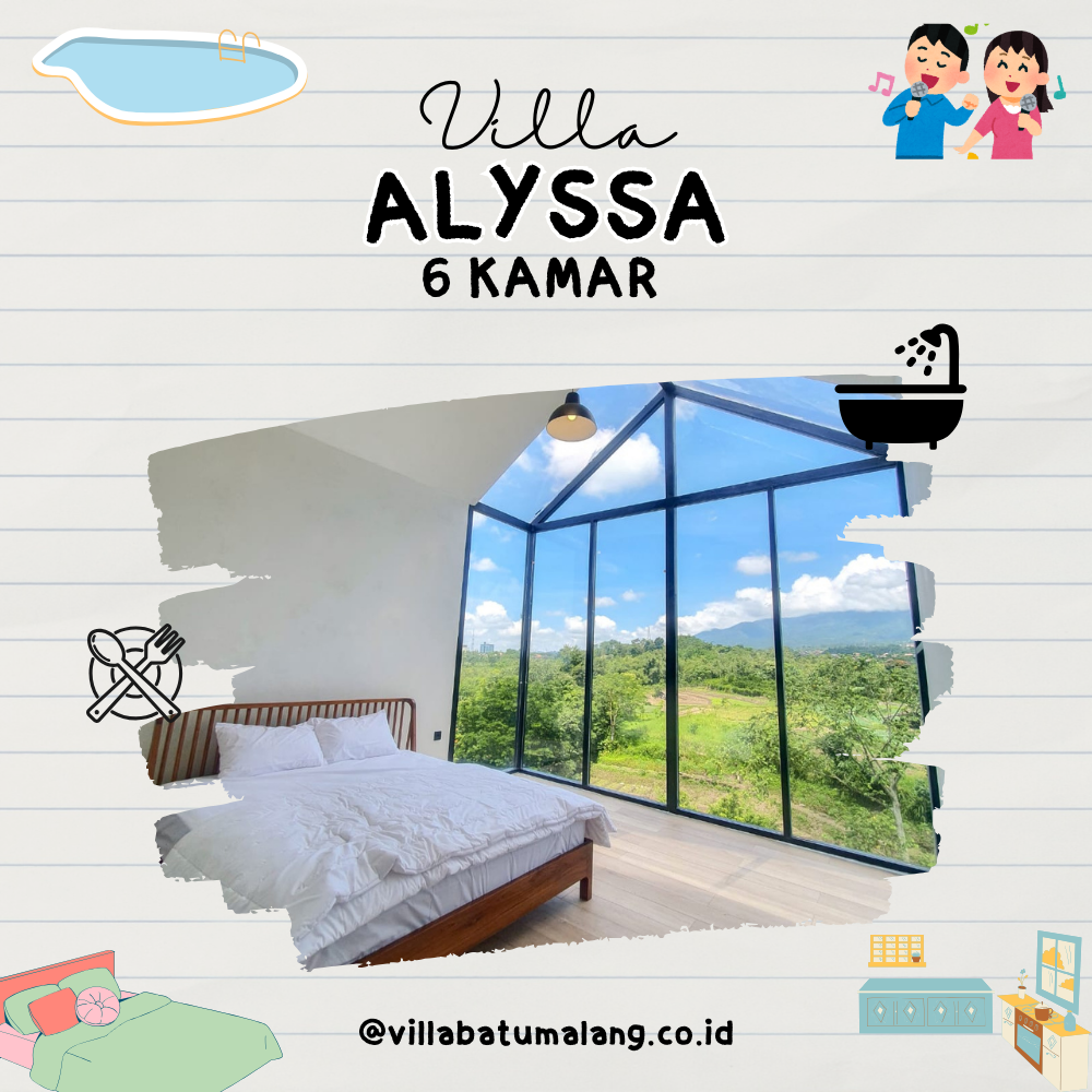 Sewa Villa Alyssa Batu - 6 Kamar - Private Pool