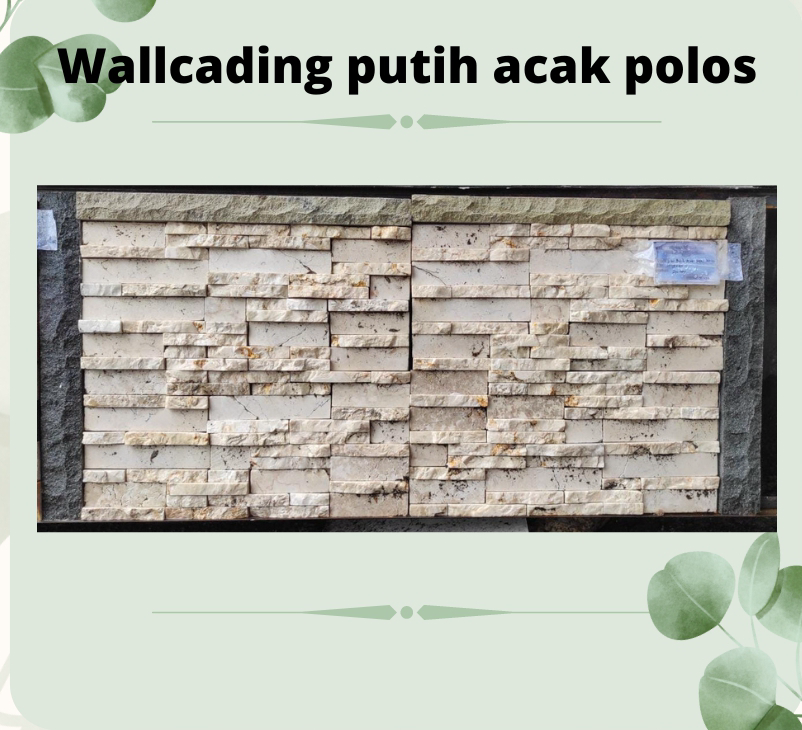 Wallcading Batu Alam Putih Acak Papak