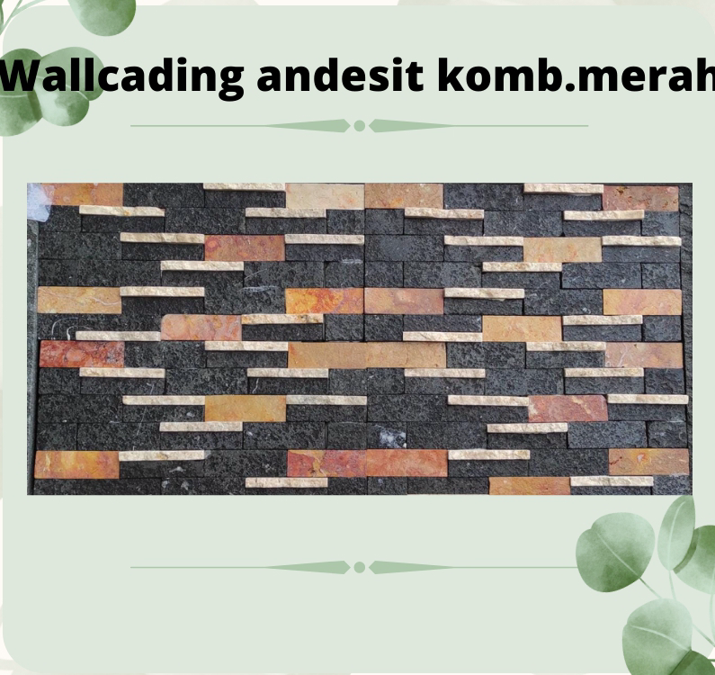 Wallcading Batu Alam Andesit Komb.merah