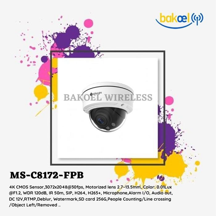 Milesight MS-C8172-FPB (IP Camera H.265+ Motorized Pro Dome Indoor) Milesight MS-C8172-FPB (IP Camera H.265+ Motorized Pro Dome Indoor)