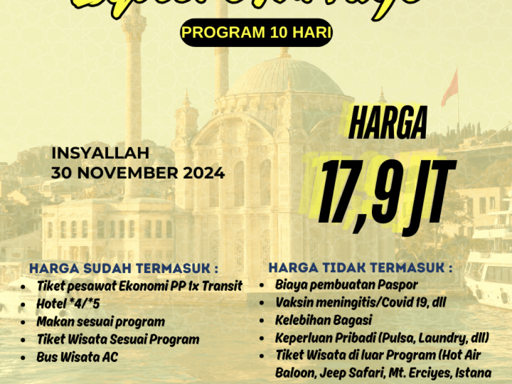 JELAJAHI TURKI 10 HARI 30 NOV 2024