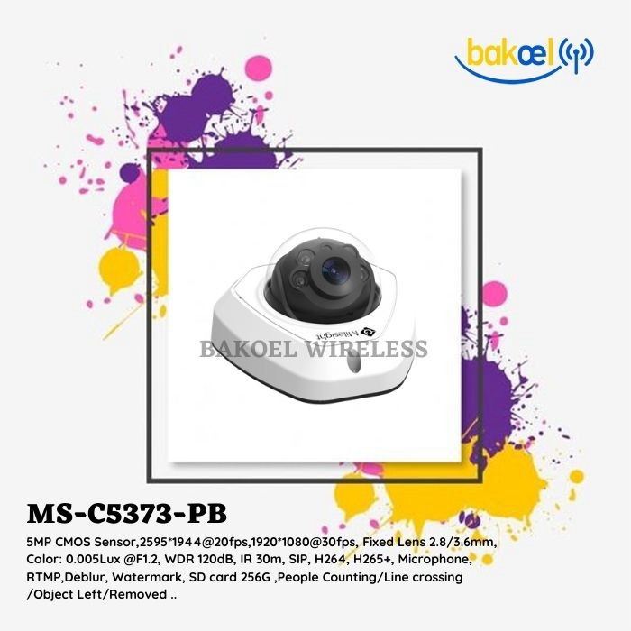 Milesight MS-C5373-PB (IP Camera H.265+ Vandal-proof Mini Dome 5MP) Milesight MS-C5373-PB (IP Camera H.265+ Vandal-proof Mini Dome 5MP)