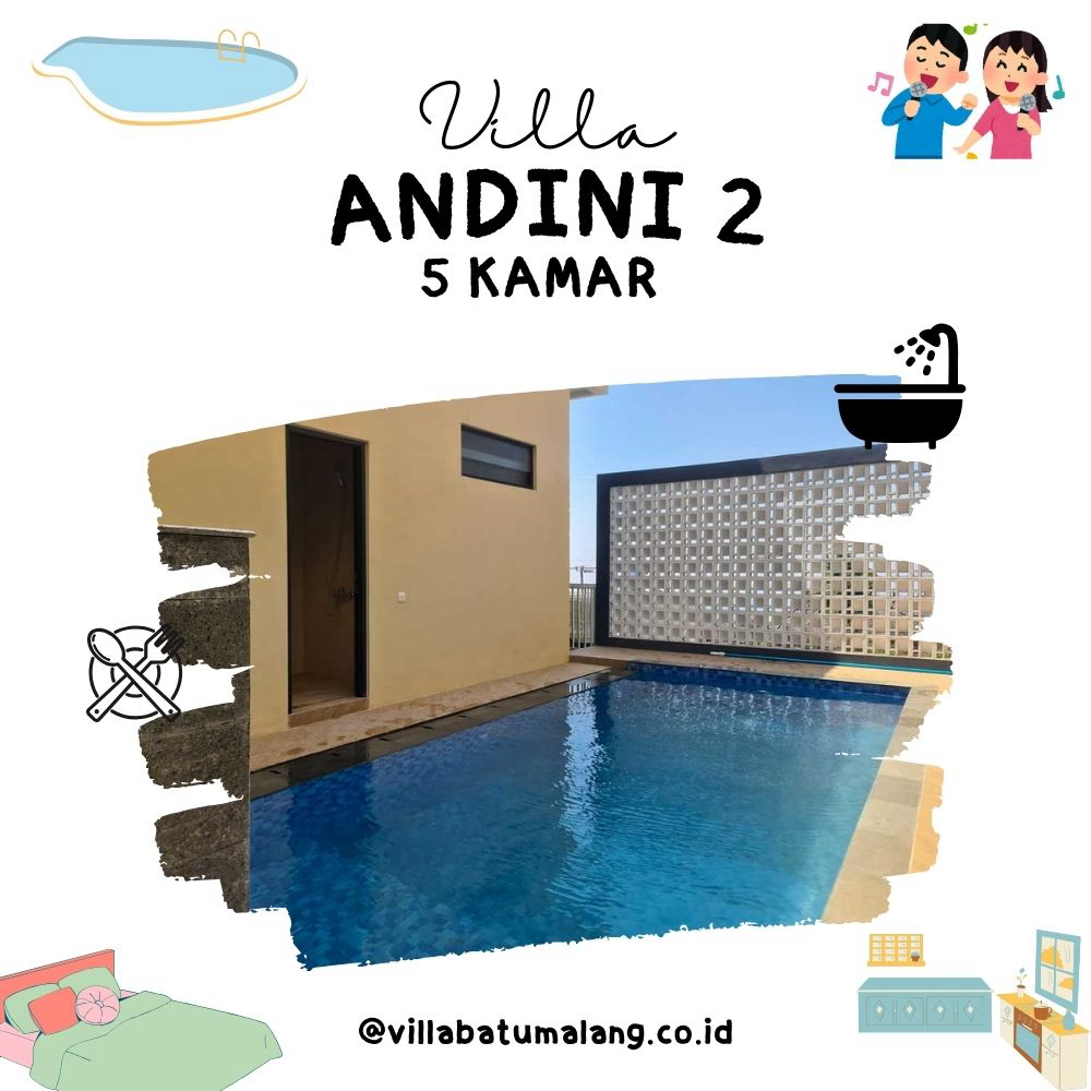 Sewa Villa Andini 2 Batu - 5 Kamar - Private Pool