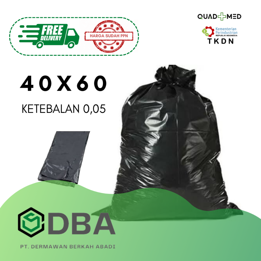 KANTONG SAMPAH MEDIS (HITAM) 40 CM X 60 CM