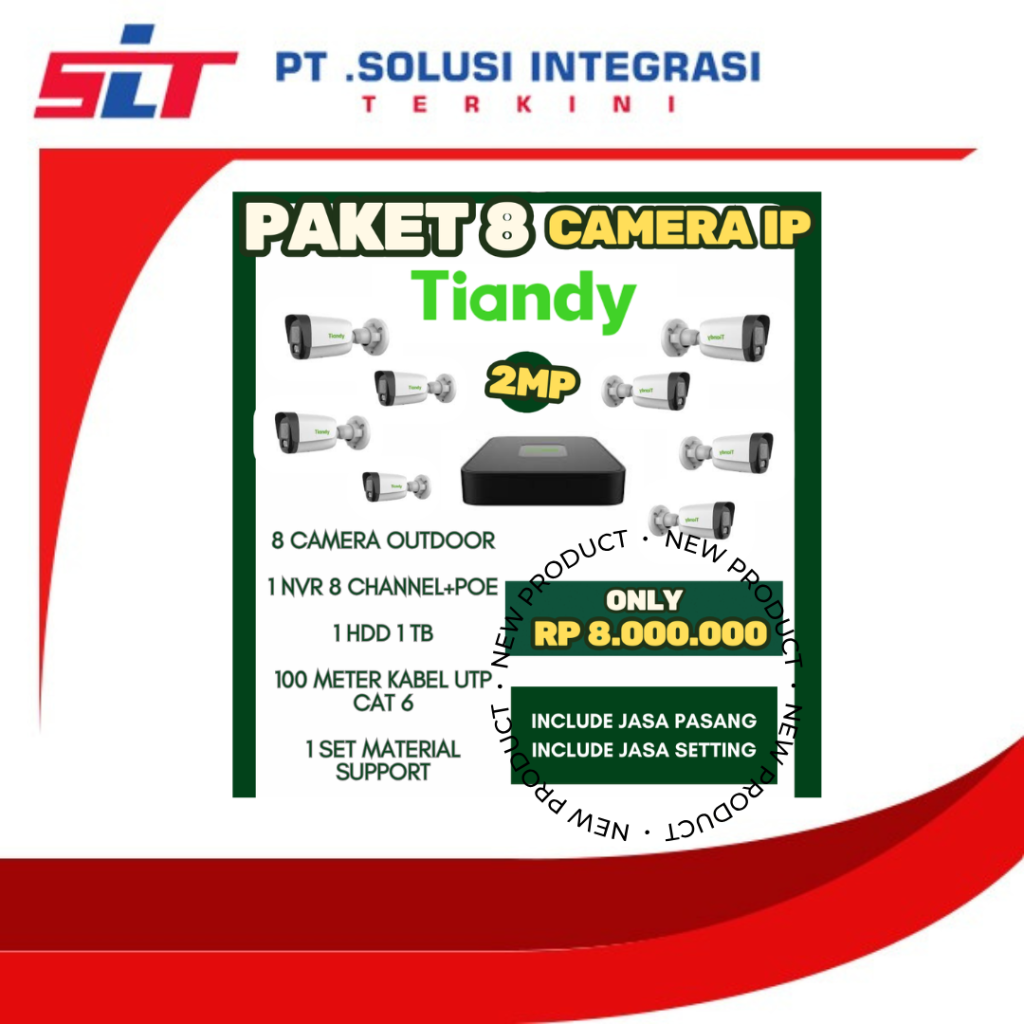 Paket IP Camera Tiandy 8 Channel Audio Paket IP Camera Tiandy 8 Channel Audio