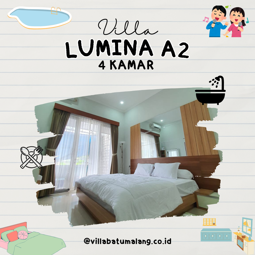 Sewa Villa Lumina 2 Batu - 4 Kamar - Private Pool
