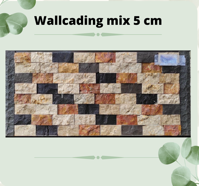Wallcading Batu Alam Mix 5 Cm