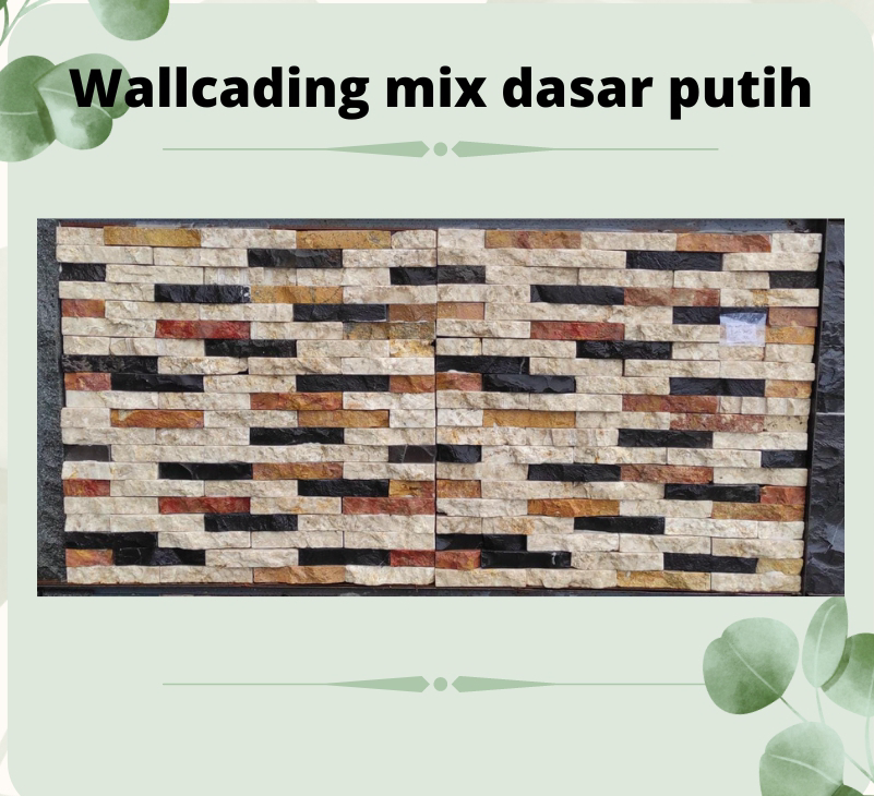 Wallcading Batu Alam Mix Dasar Putih