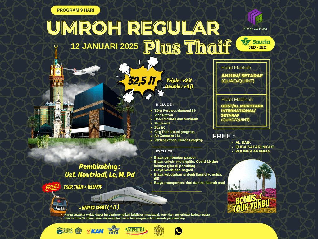 UMROH REGULAR 12 JANUARI 2025