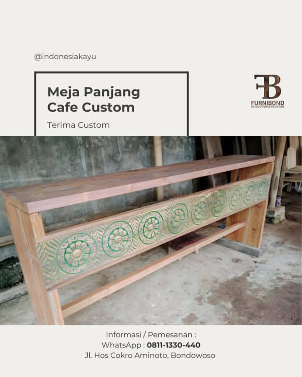 Meja Panjang Cafe Custom