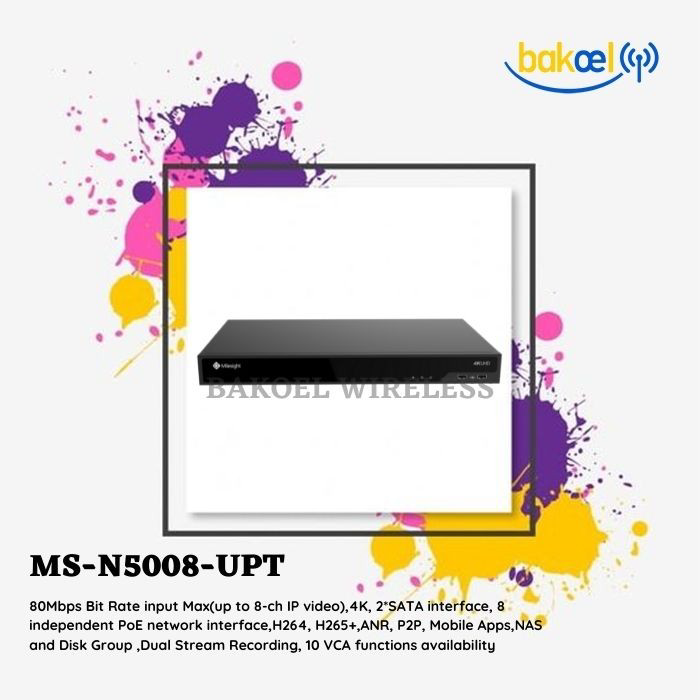 Milesight MS-N5008-UPT (PoE NVR Up To 8-ch IP Video)