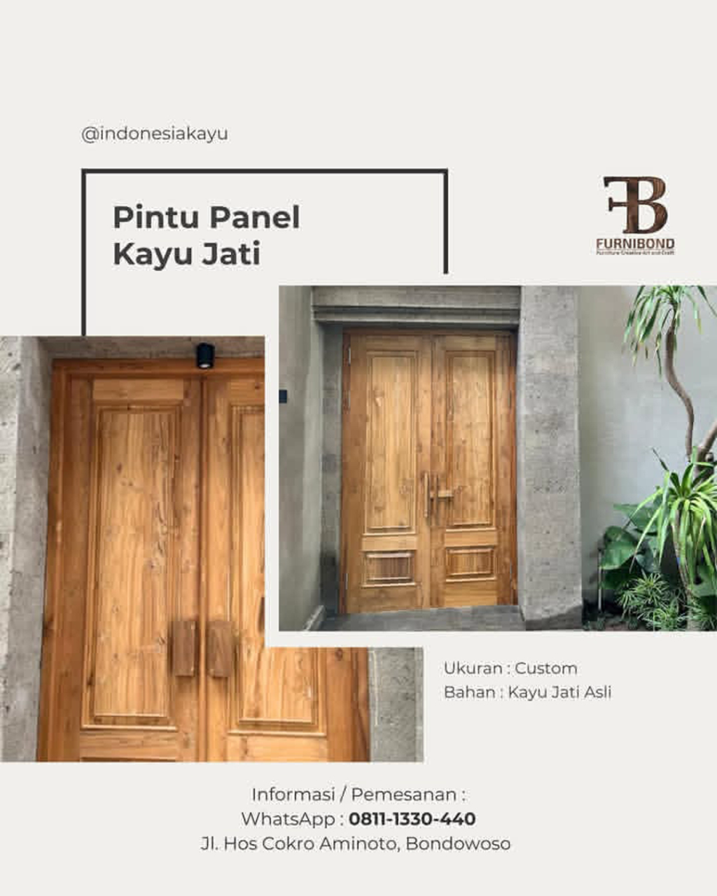 Pintu Panel Kayu Jati
