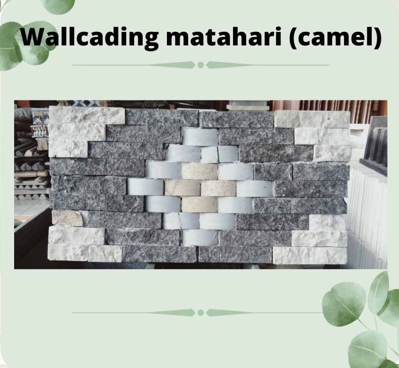 Wallcading Batu Alam Matahari Kombinasi Camel