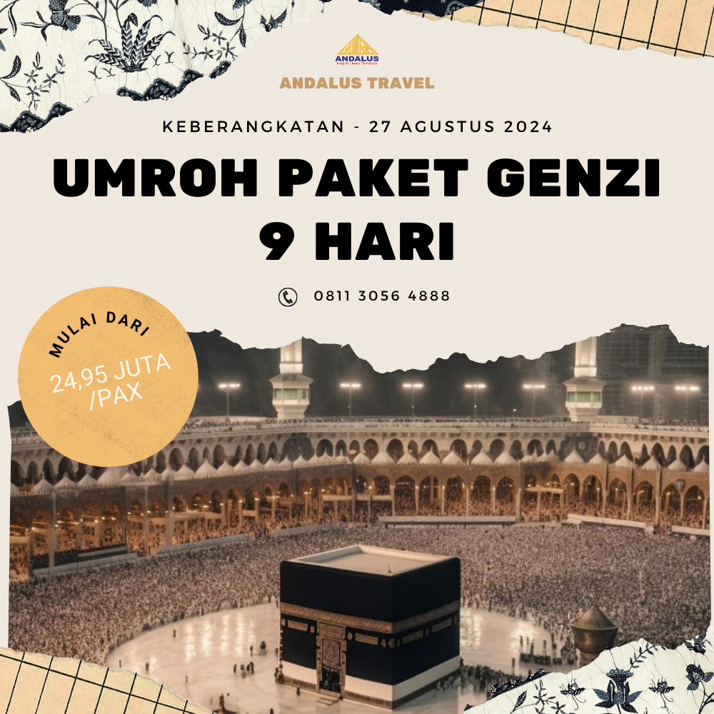 Paket Umroh Program Gen Z 9 Hari Bulan Agustus 2024