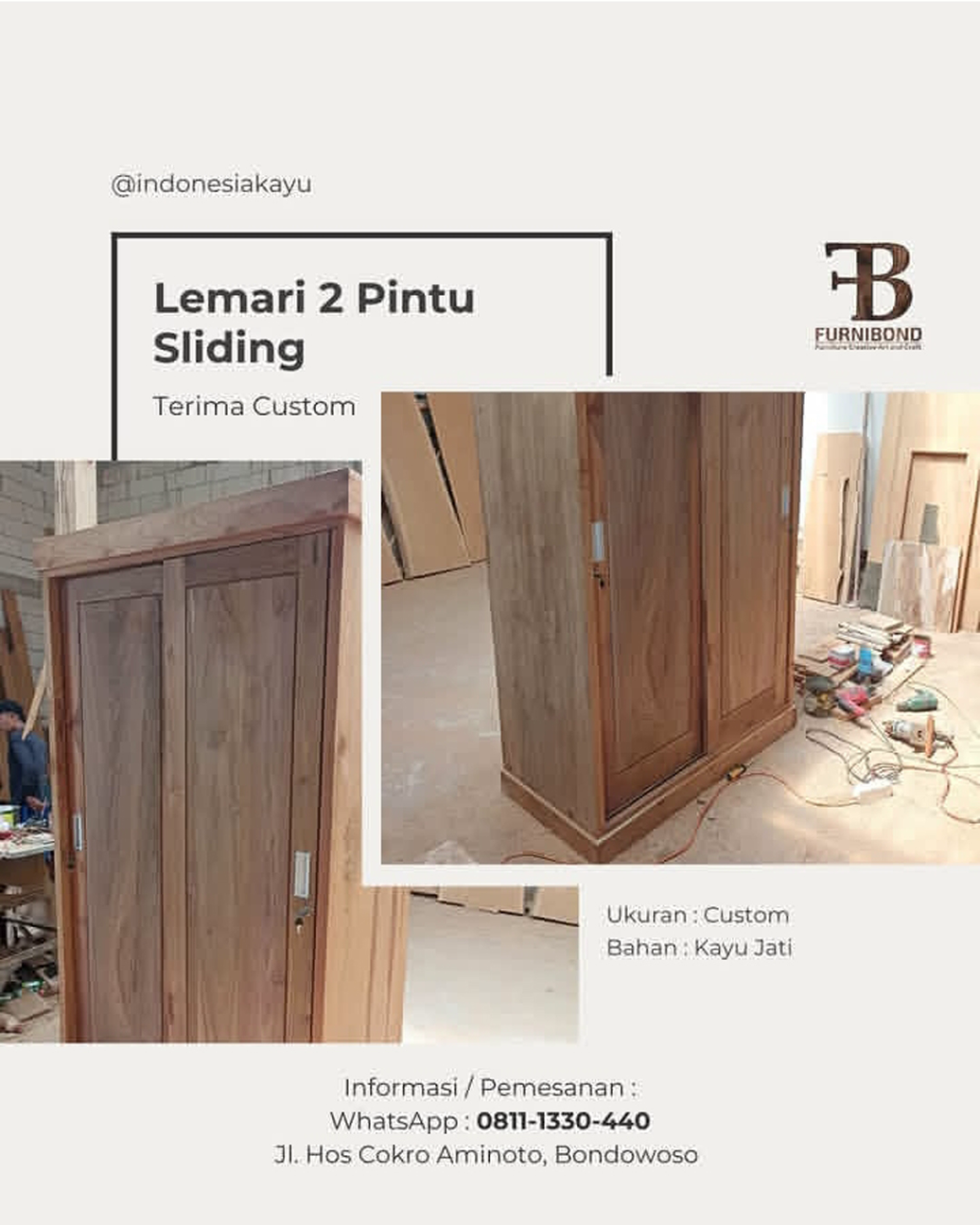 Lemari 2 Pintu Sliding