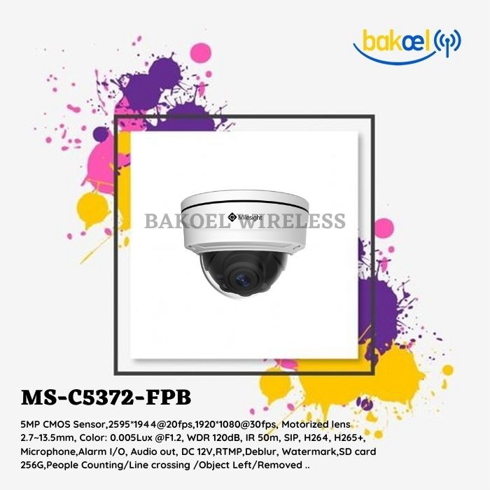 Milesight MS-C5372-FPB (IP Camera H.265+ Motorized Pro Dome Indoor 5MP) Milesight MS-C5372-FPB (IP Camera H.265+ Motorized Pro Dome Indoor 5MP)