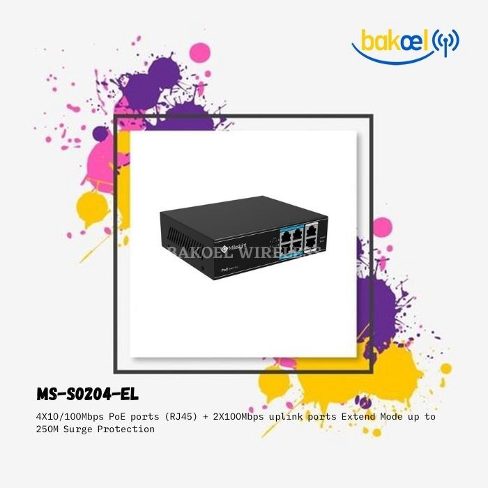 Milesight MS-S0204-EL (PoE Switch 4 Port Dan 2 Port Uplink)