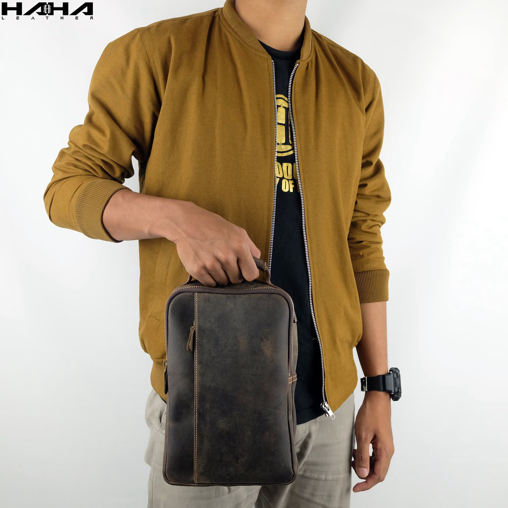 TaTAS Selempang Kulit Asli COOPER Sling Bag Tas Pinggang Tas Dada Waist Bag Cowok Pria Laki TaTAS Selempang Kulit Asli COOPER Sling Bag Tas Pinggang Tas Dada Waist Bag Cowok Pria Laki