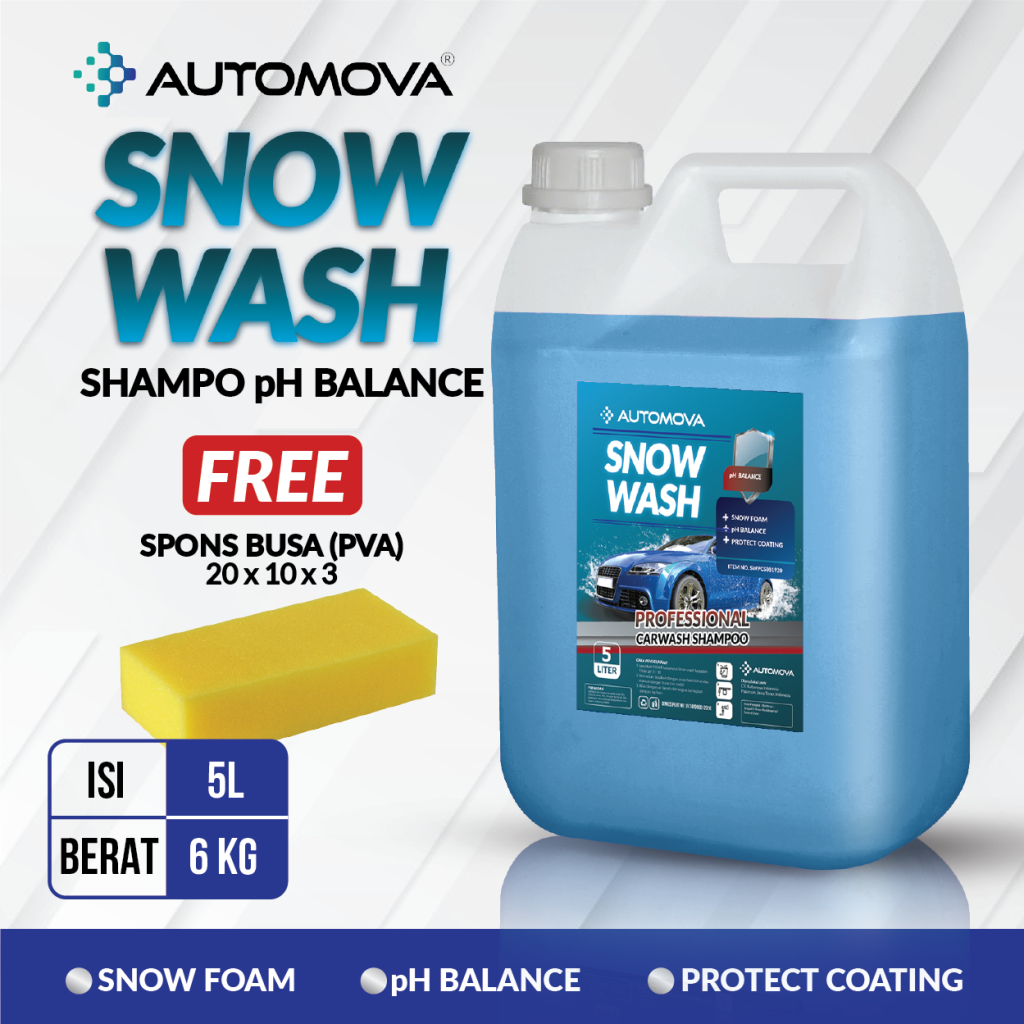 AUTOMOVA SNOW WASH SHAMPOO MOBIL MOTOR PH BALANCE 5L