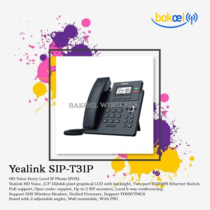 HD Voice Entry Level IP Phone (POE) Yealink SIP-T31P