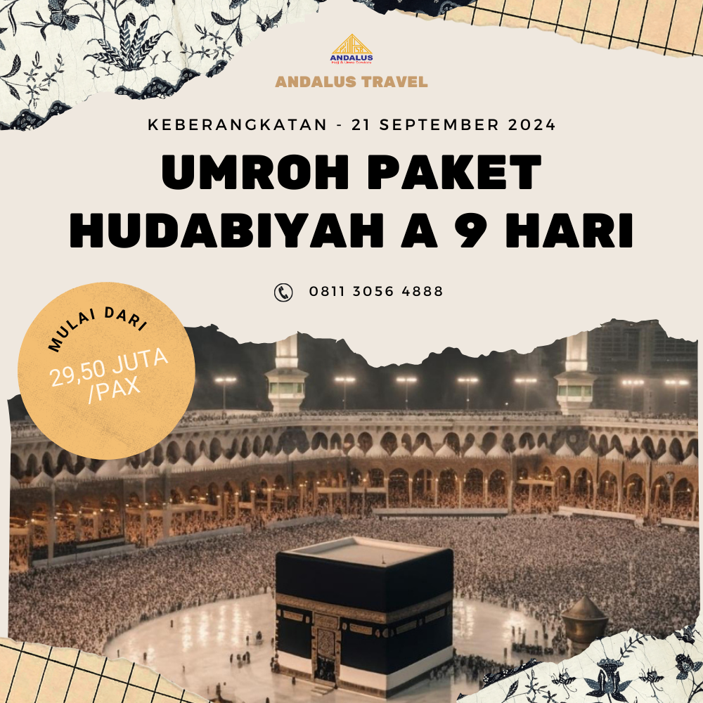 Paket Umroh Program Hudabiyah A 9 Hari Bulan September 2024 Paket Umroh Program Hudabiyah A 9 Hari Bulan September 2024