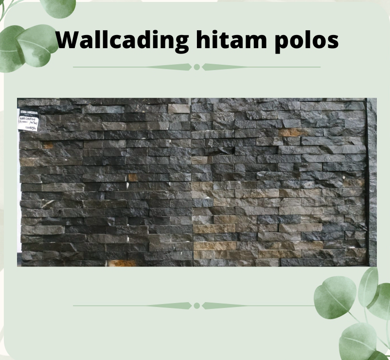 Wallcading Batu Alam Hitam Polos