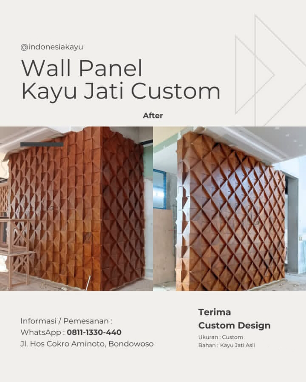 Wall Panel Kayu Jati Custom