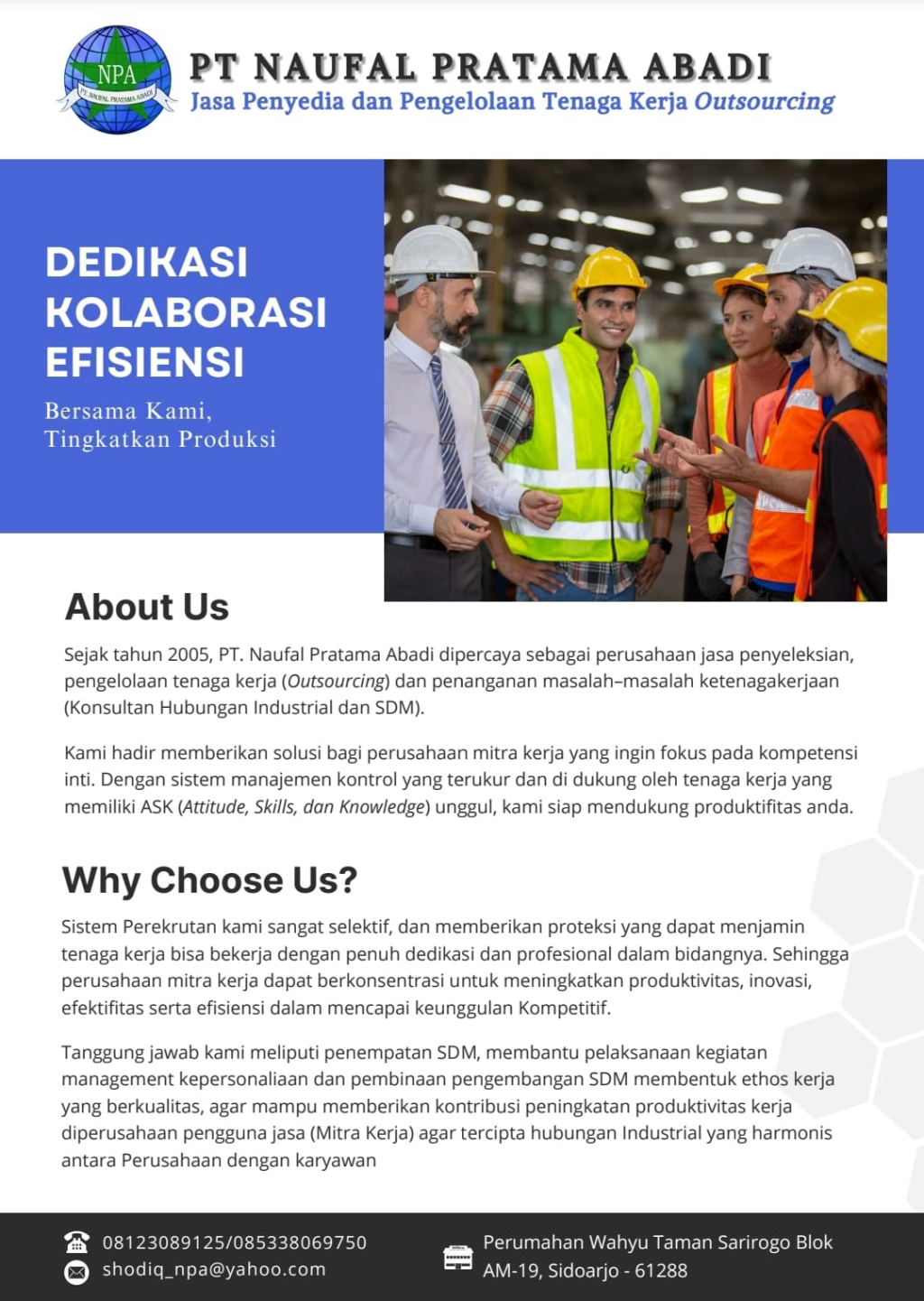 Jasa Pengelolaan Ketenagakerjaan (Outsourcing)